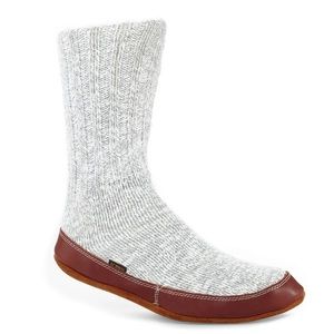 Acorn unisex knit and suede slipper socks